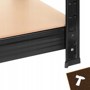 Kovinski skladiščni regal 180x90x40cm brez vijakov 200kg na polico črn