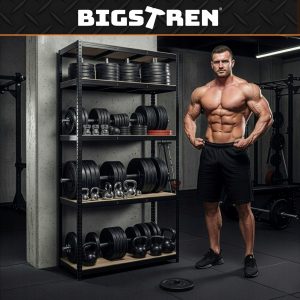 Kovinski skladiščni regal 180x90x40cm brez vijakov 200kg na polico črn