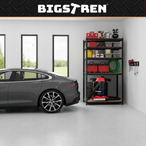 Alternative view of Kovinski skladiščni regal 180x90x40cm brez vijakov 200kg na polico črn