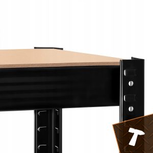 Metalni stalak za odlaganje 150x75x30cm bez vijaka 175kg po polici crni