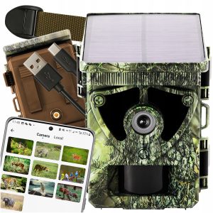 WIFI BT IR aku. 5200mAh solarna prenosna gozdna lovska kamera LCD 4K FULL HD