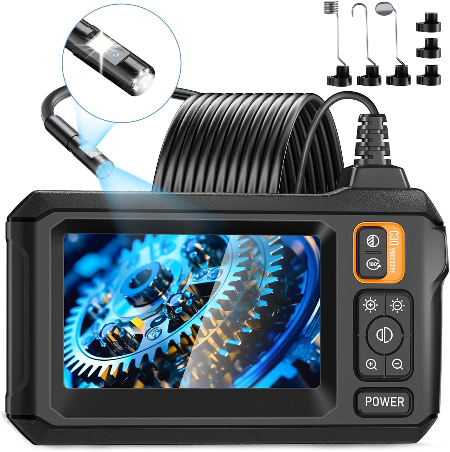 LCD LED dvojna Full HD endoskopska inšpekcijska kamera z monitorjem 5m IP67 4 {
"alt_text": "Dvojna Full HD endoskopska kamera z monitorjem in 5m kablom"
}