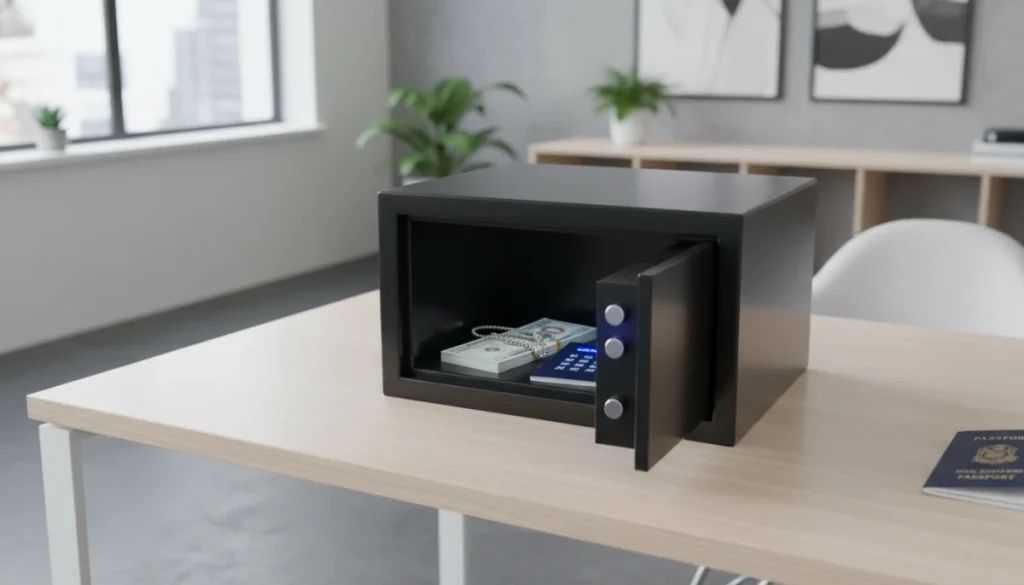 Varnostni XL Digitalni Elektronski Sef 200x 310x200mm črn 10L + Ključ - HALOorodje.si Spletna Trgovina