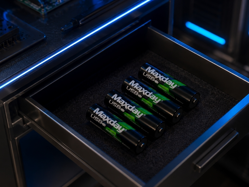 4x samopolnilna akumulatorska baterija AAA li-ion 440mAh USB-C 3 Širi paketi štirih polnilnih AAA li-ion baterij s priloženim polnilnim kablom