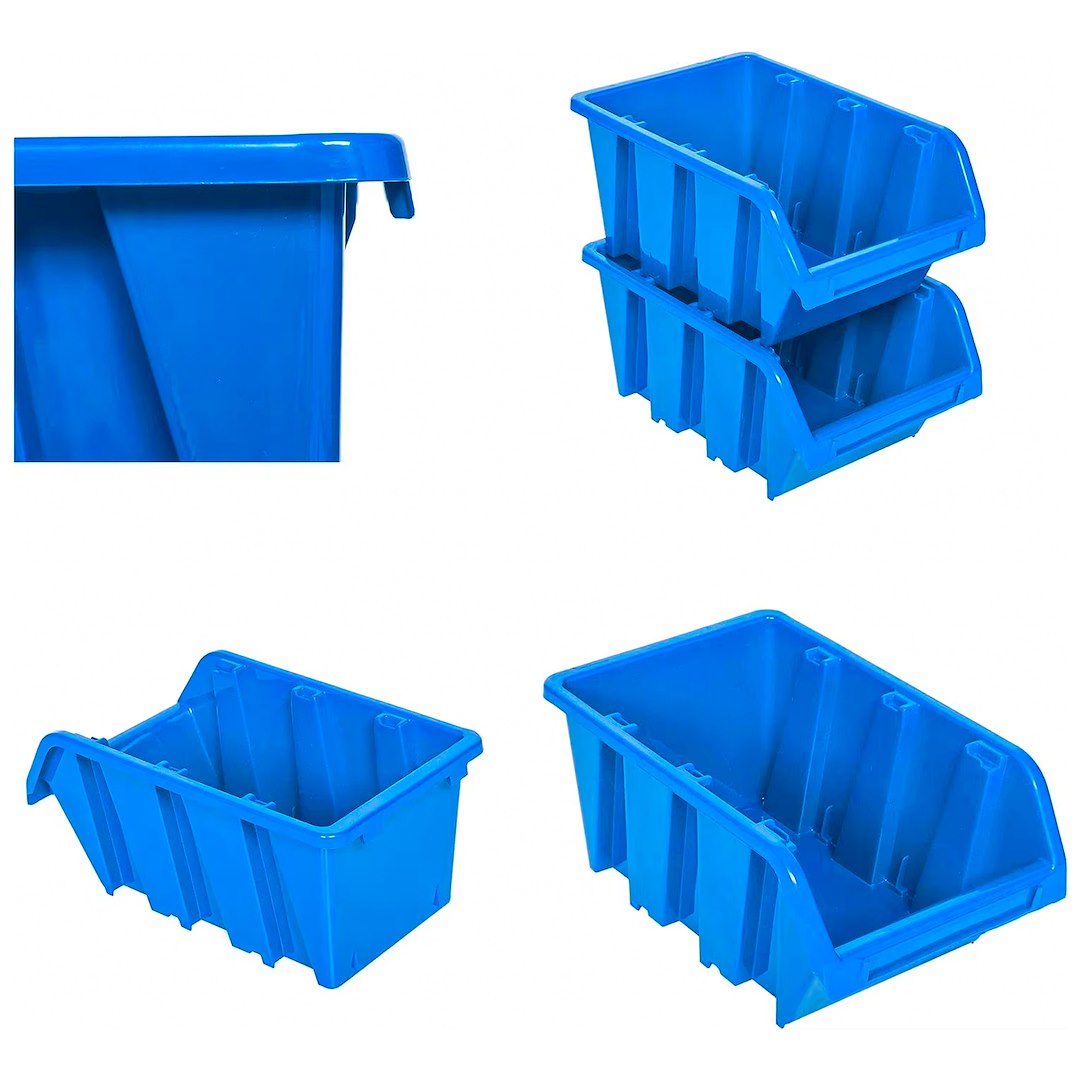 Modularni 47 delni stenski organizator orodja PVC 576x780mm 6 Modularni stenski organizator orodja iz sive in rdeče plastike s predali
