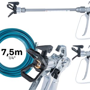 Set 700W razpršilec barve airless 7.5m hidrodinamična lakirna enota 200Bar X10 16 Električni brezzračni razpršilec barve s cevjo in pištolo na stojalu