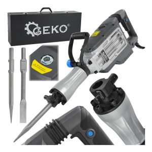 HALOorodje.si 364 Močno 1700W električno rušilno kladivo HEX 65J v kovčku s priloženima dletoma.