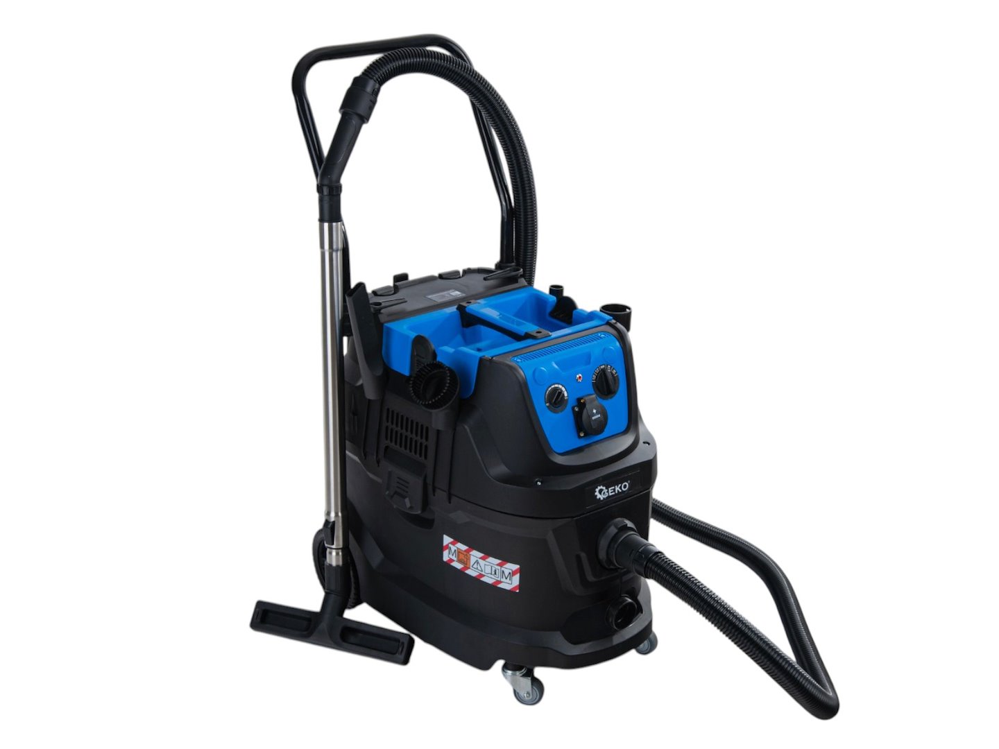 1600W industrijski gradbeni sesalnik 40L vtičnica in avtomatski stresalnik HEPA filtra 22kPa 10 Industrijski gradbeni sesalnik s sivo posodo in rdečimi detajli